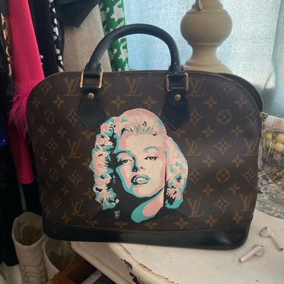 Louis Vuitton Brown and Black Satchel with Iconic Artwork - Picture 1 of 1